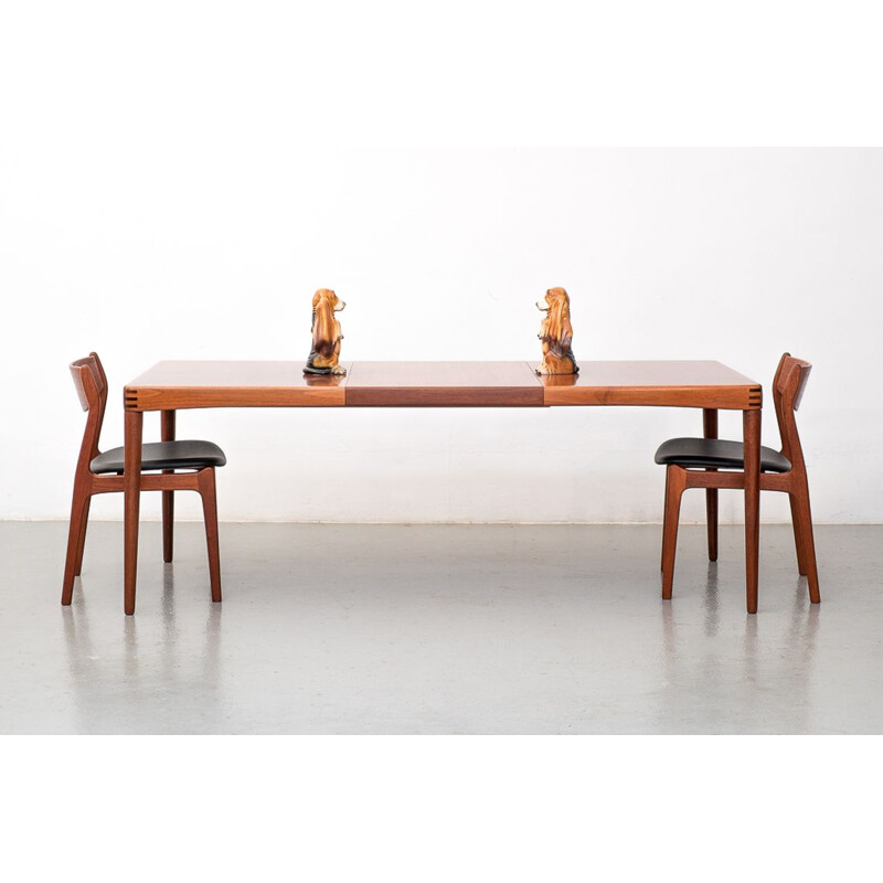 Vintage Teak Extendable Dining Table by H. W. Klein for Bramin 1960s