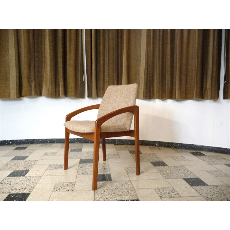 Danish Korup Design armchair in teak and beige wool, Kai KRISTIANSEN - 1960s