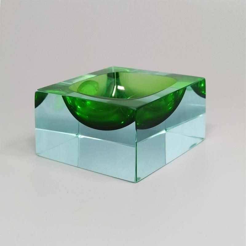Vintage Green Ashtray or Catch-All By Flavio Poli for Seguso, Italy 1960s