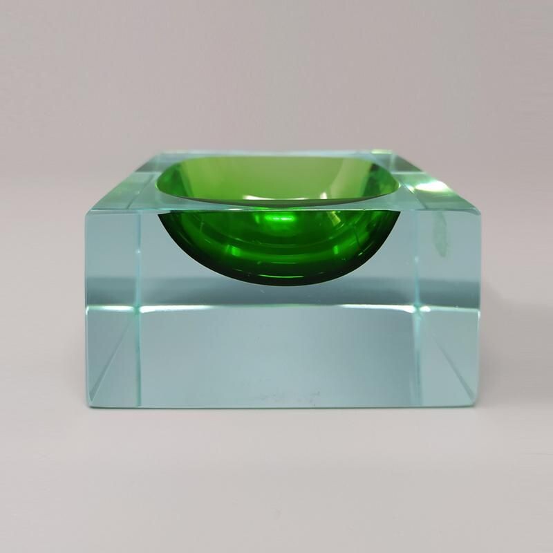 Vintage Green Ashtray or Catch-All By Flavio Poli for Seguso, Italy 1960s