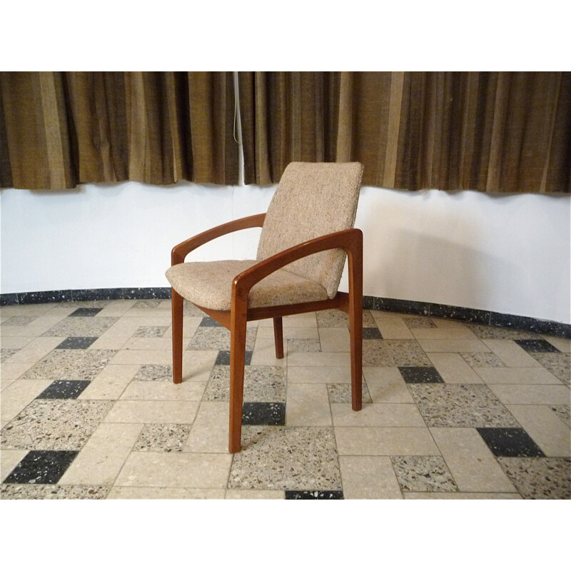 Danish Korup Design armchair in teak and beige wool, Kai KRISTIANSEN - 1960s