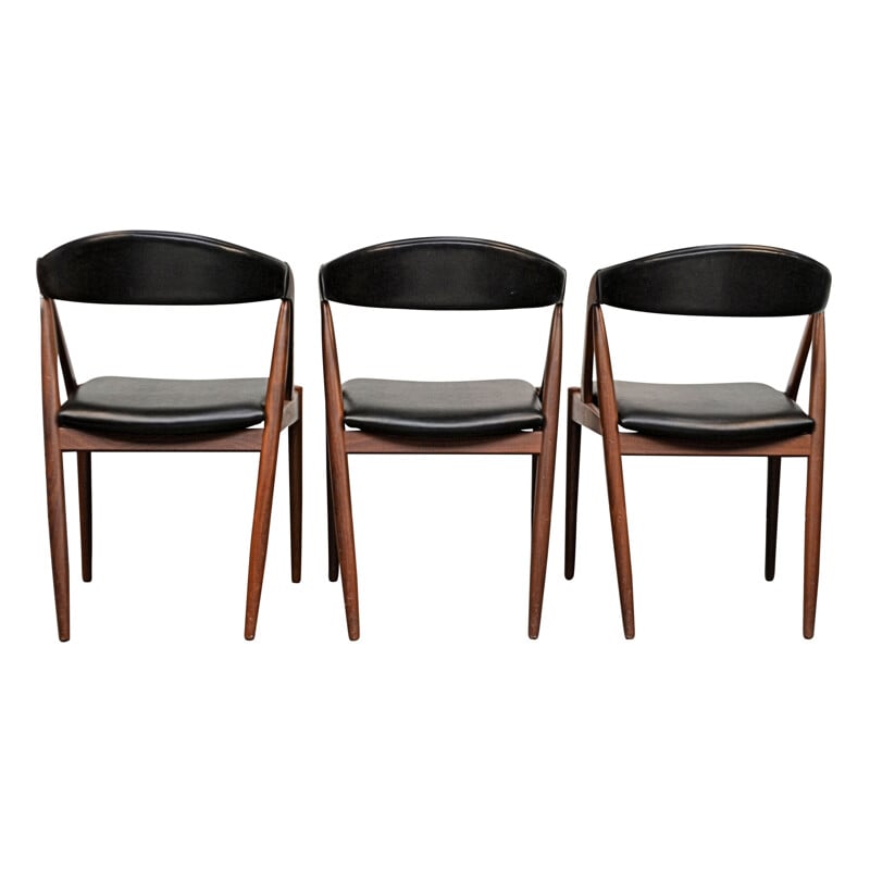 Set of 3 vintage teak chairs model 31 by Kai Kristiansen for Schou Mobelfrabrik 1960s