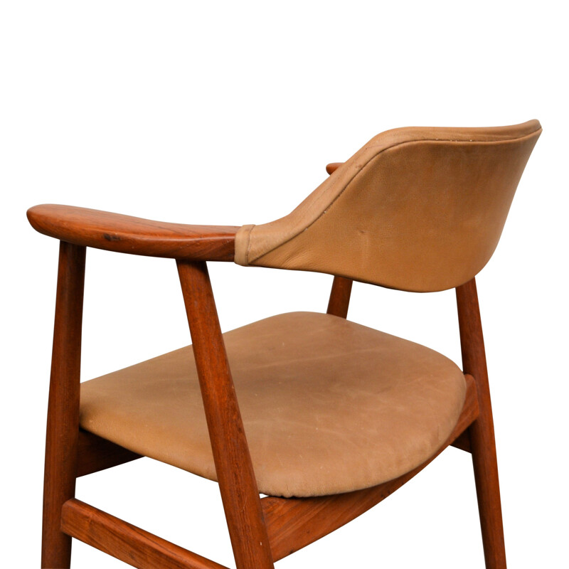 Vintage teak armrest chair by Erik Kirkegaard 1960s