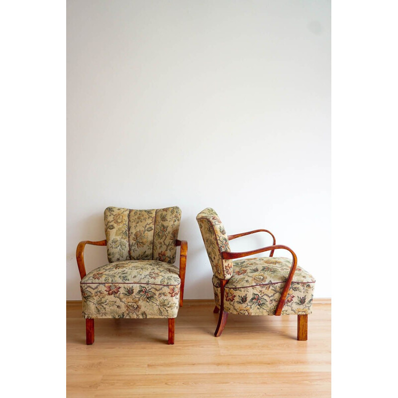 Pair of vintage armchairs by J. Halabala 1950s