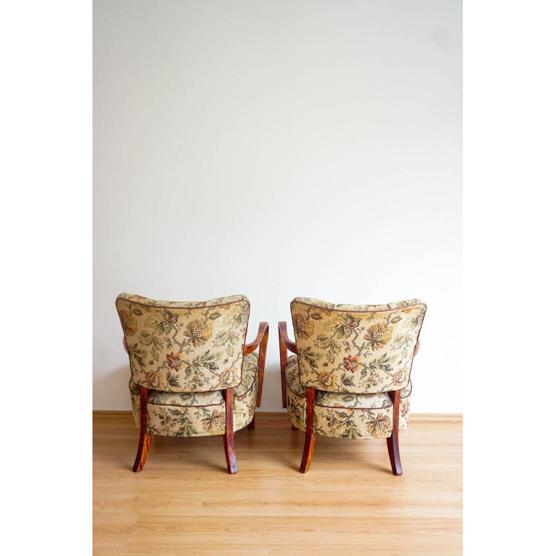 Pair of vintage armchairs by J. Halabala 1950s