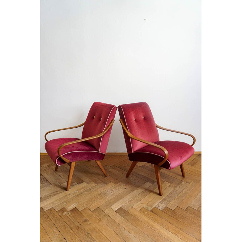 Vintage Ton Armchairs by Jaroslav Smidek 1960s