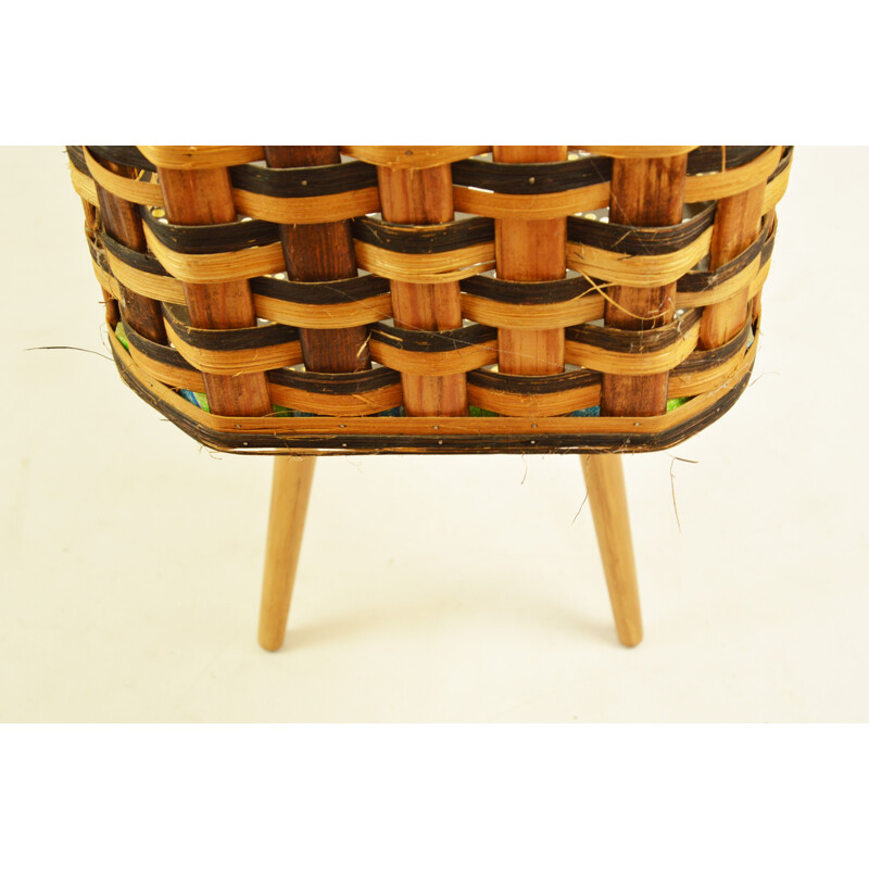 Vintage Rattan flowerbed 1970s