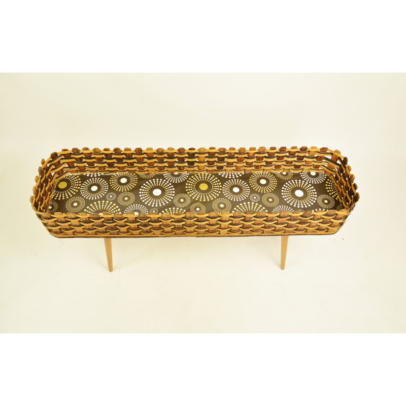 Vintage Rattan flowerbed 1970s