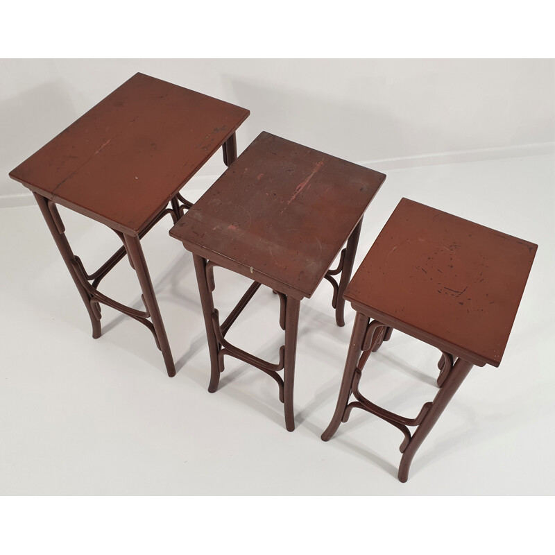 Lot de 3 tables vintage Thonet 1940