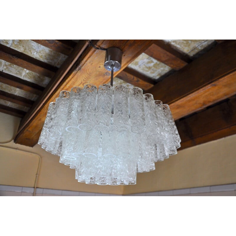 Vintage Doria 3 tier chandelier, Germany 1960s