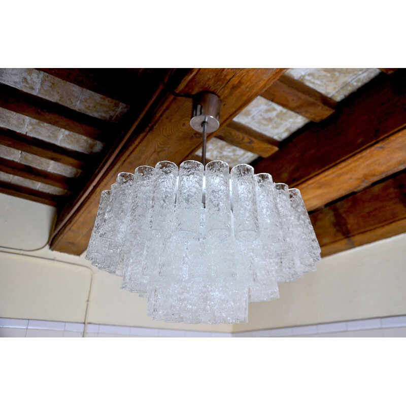 Vintage Doria 3 tier chandelier, Germany 1960s