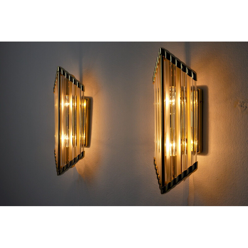 Pair of vintage sconces by Venini, Italy 1980s