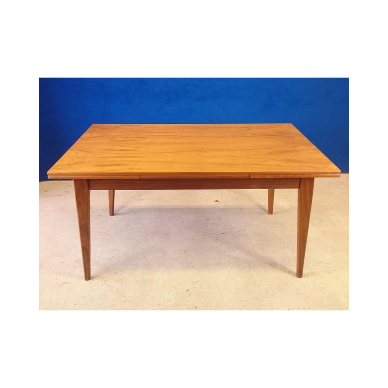 Table vintage en chêne avec allonges - 1950