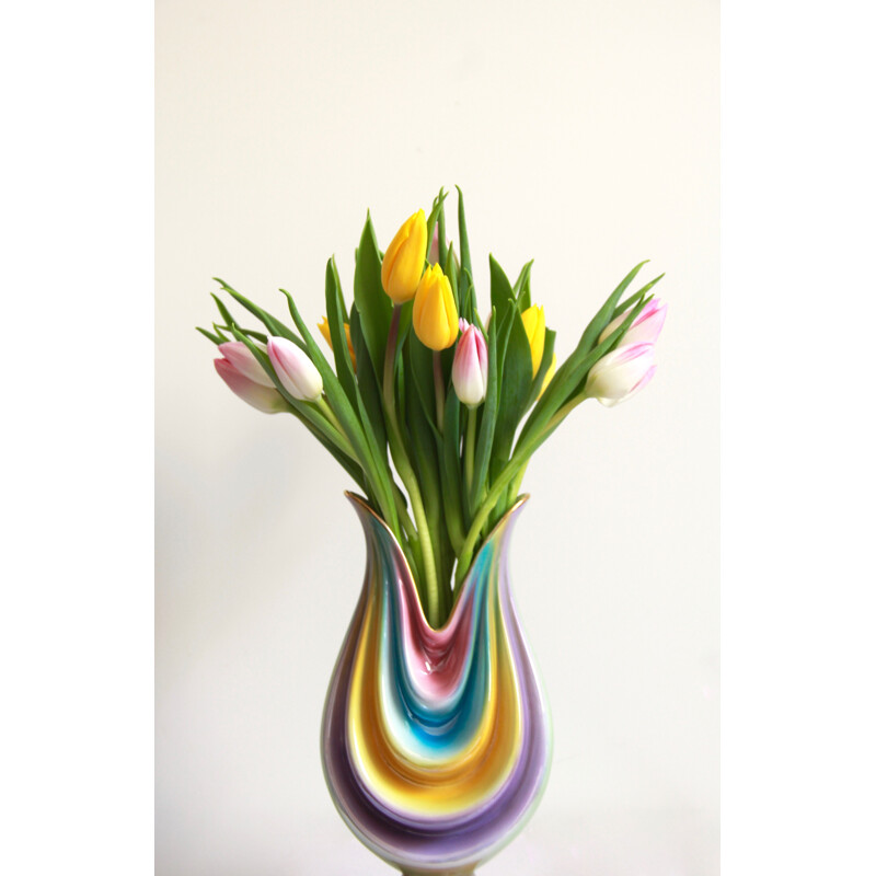 Vintage Tulipano Ceramic vase, Italy 1940s