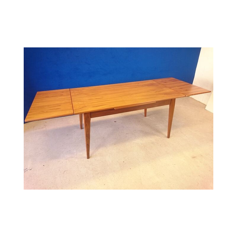 Table vintage en chêne avec allonges - 1950
