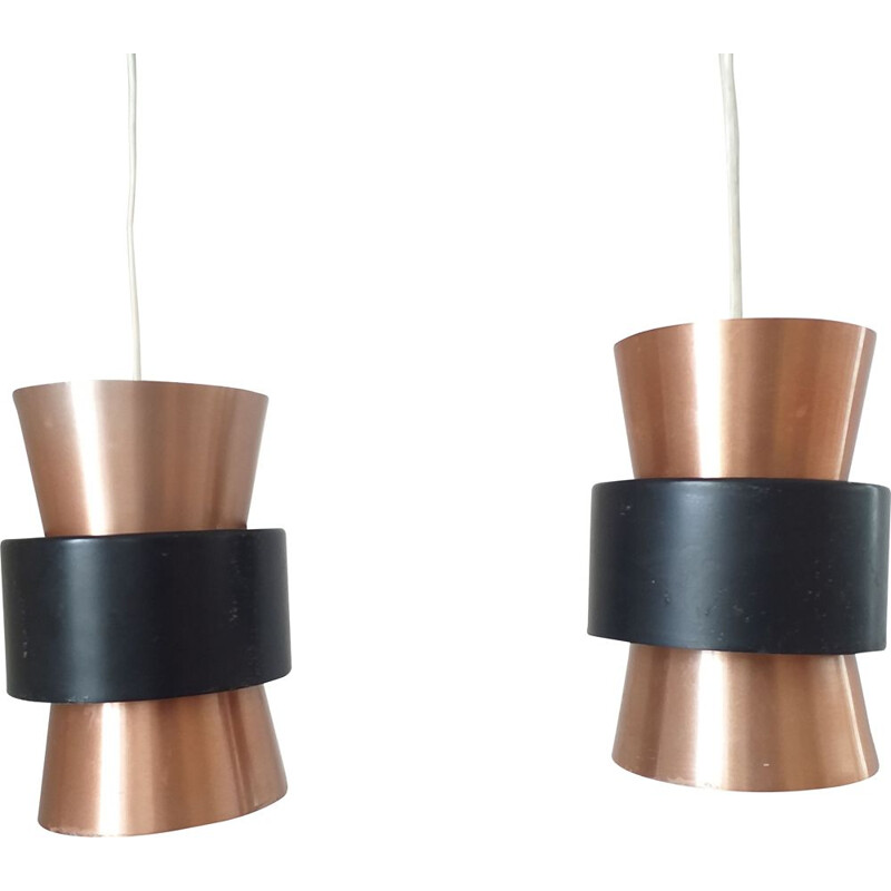 Pair of vintage pendant lamps by Jo Hammerborg, Denmark 1960