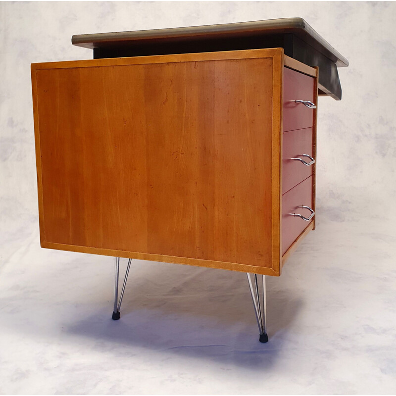 Bureau vintage en bois peint de Cees Braakman Pour Pastoe 1950