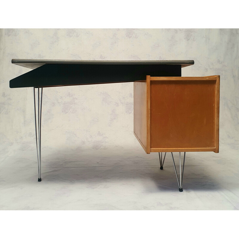 Vintage painted wood desk by Cees Braakman for Pastoe 1950s