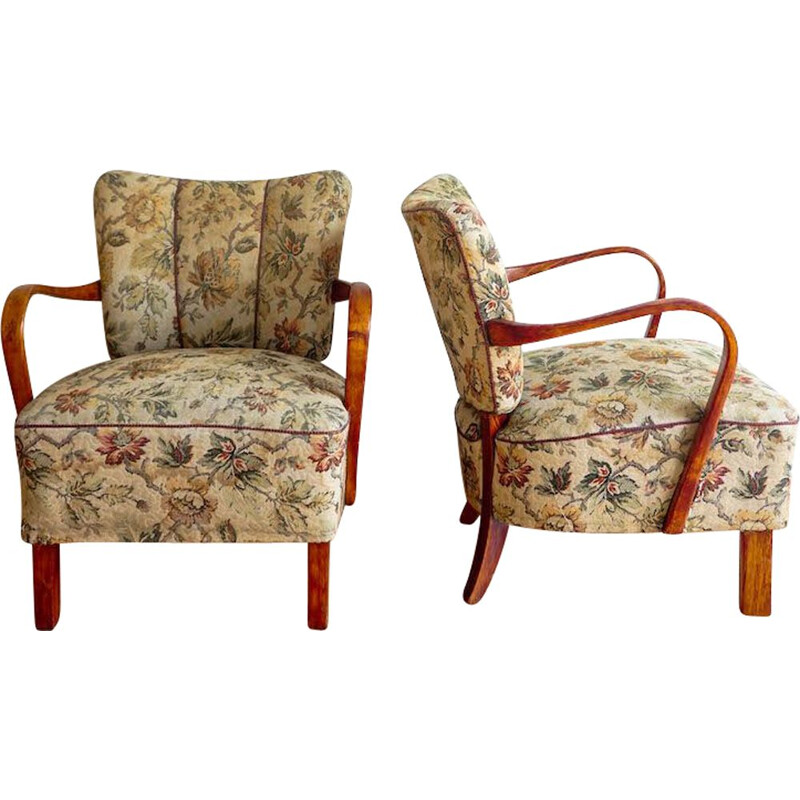 Pair of vintage armchairs by J. Halabala 1950s