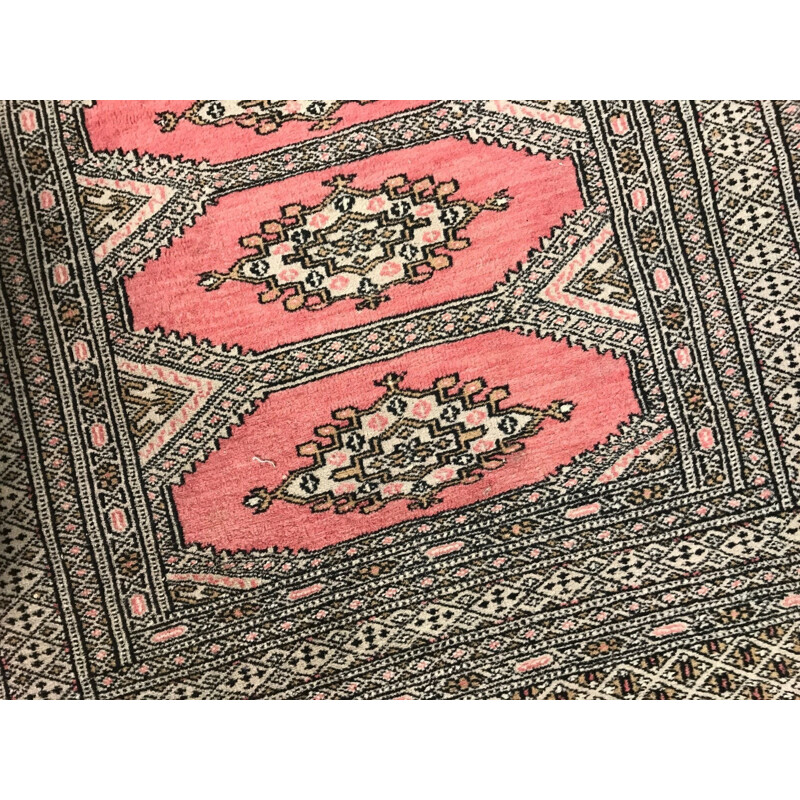 Vintage Natural Vinca wool rug, handmade, Pakistani 1950