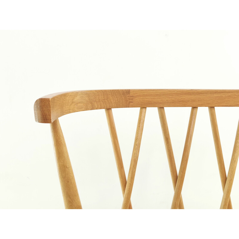 Vintage modern bench in blond elm by Ercol