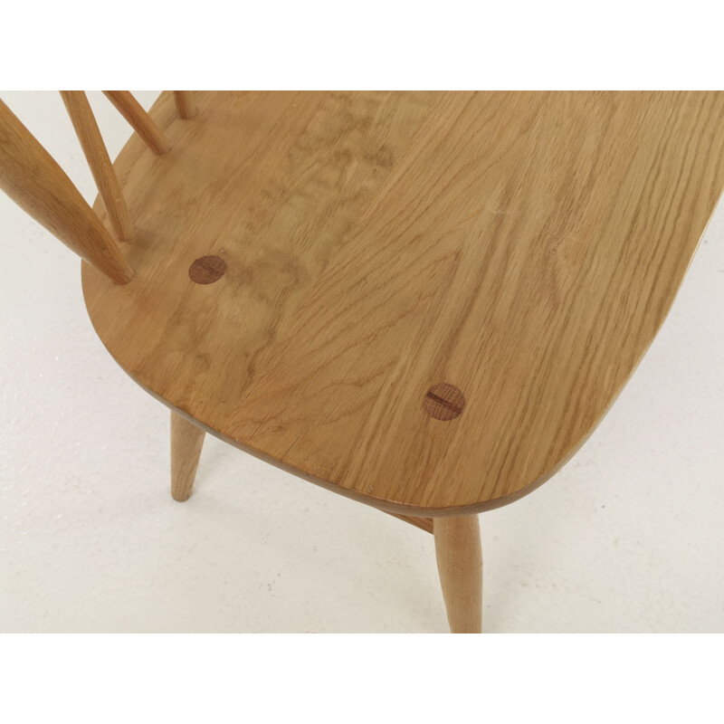 Vintage modern bench in blond elm by Ercol