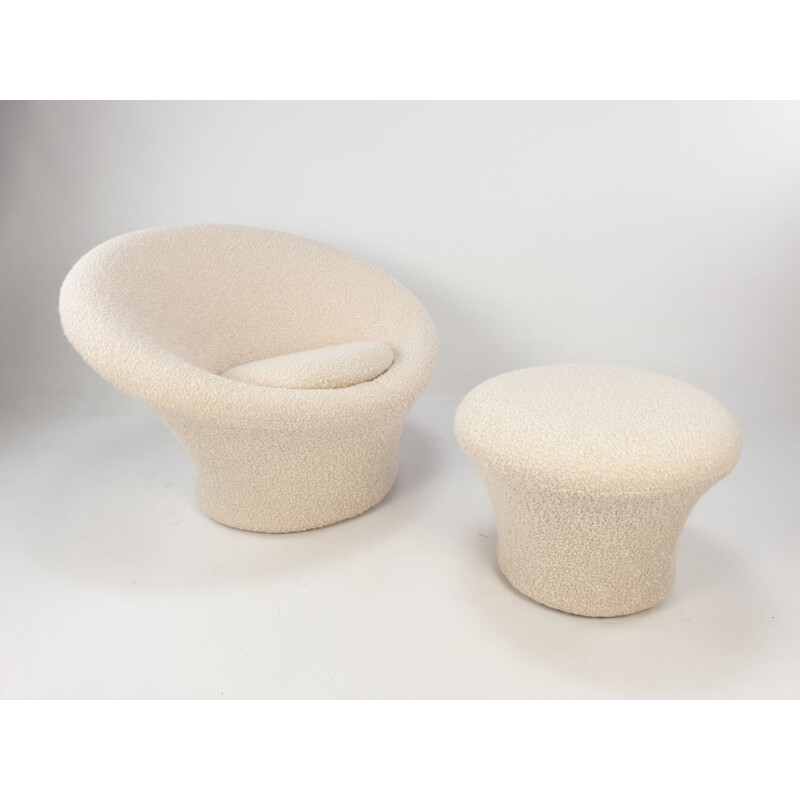 Conjunto de sillón y otomana Vintage Mushroom de Pierre Paulin para Artifort, 1960