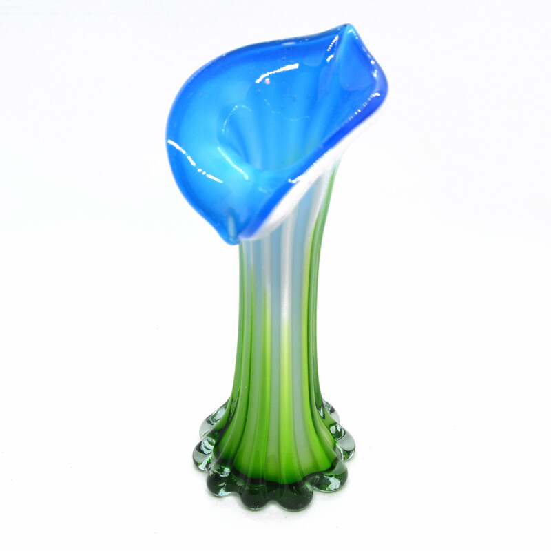 Vase vintage en verre Murano, Italie 1980