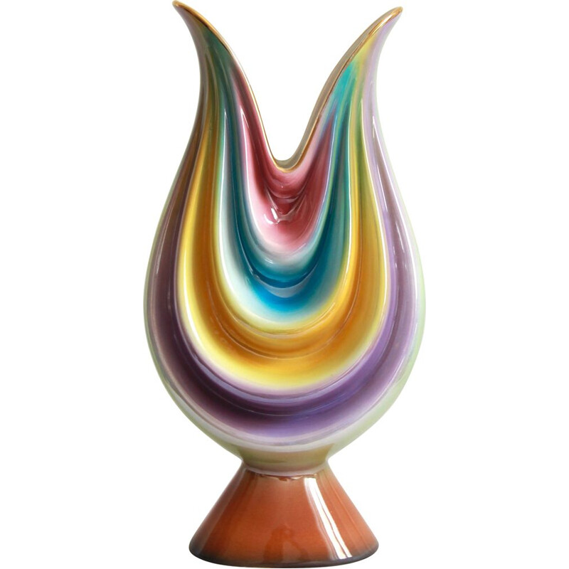 Vintage Tulipano Ceramic vase, Italy 1940s