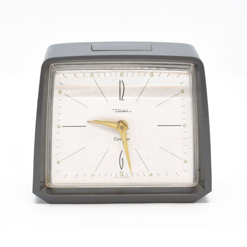 Vintage modernist mechanical alarm clock by Diehl Cavalier, Germany 1970