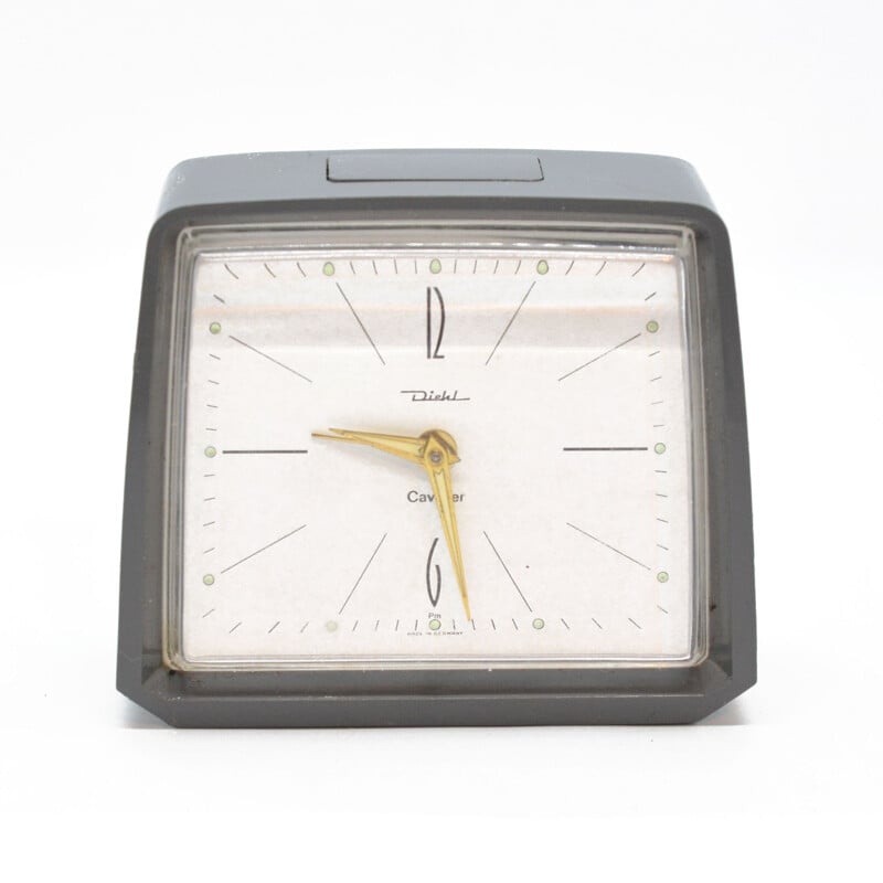 Vintage modernist mechanical alarm clock by Diehl Cavalier, Germany 1970