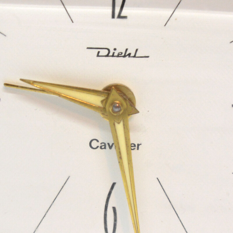 Vintage modernist mechanical alarm clock by Diehl Cavalier, Germany 1970