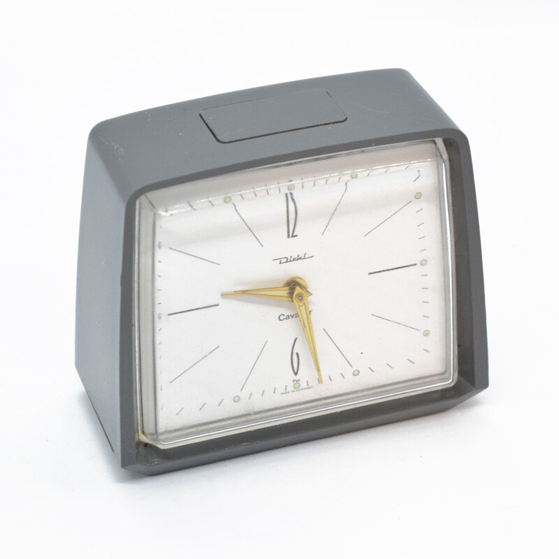 Vintage modernist mechanical alarm clock by Diehl Cavalier, Germany 1970