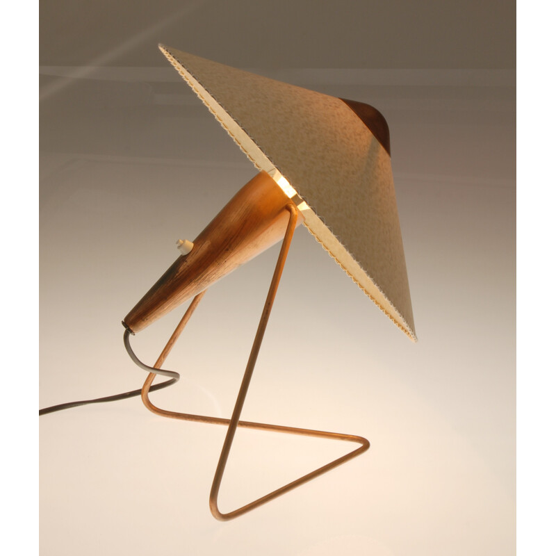 Pair of Okolo table lamps in parchment and copper, Helena FRANTOVÁ - 1950s
