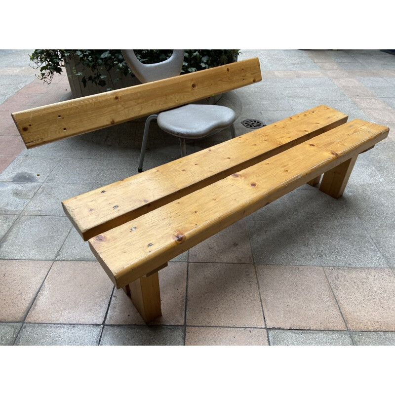 Vintage bench and backsplash by Charlotte Perriand 1800s