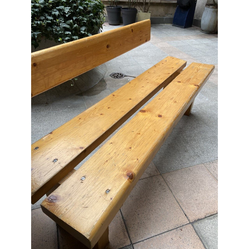 Vintage bench and backsplash by Charlotte Perriand 1800s