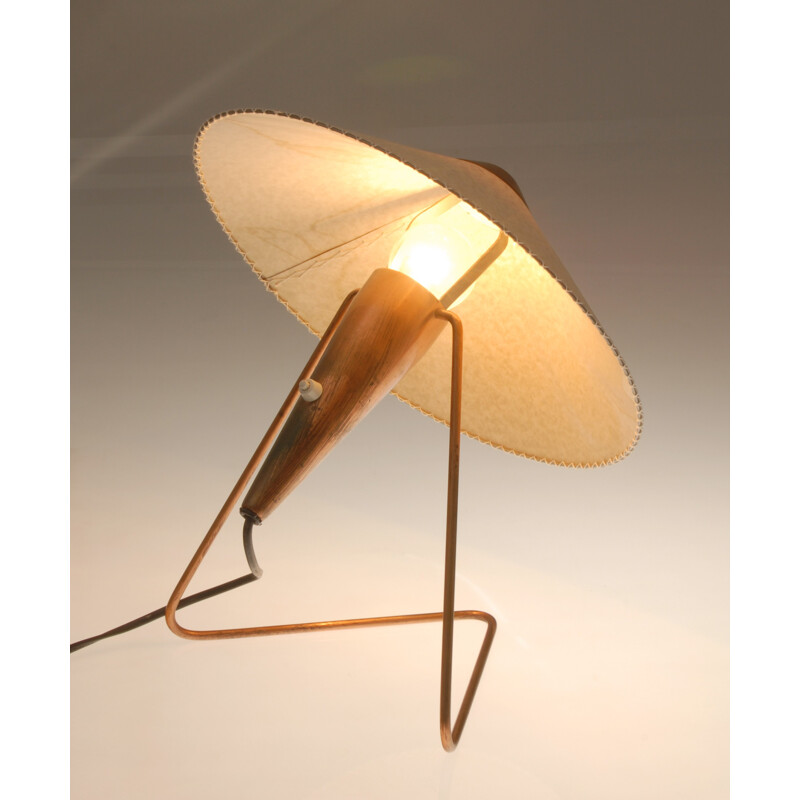 Pair of Okolo table lamps in parchment and copper, Helena FRANTOVÁ - 1950s