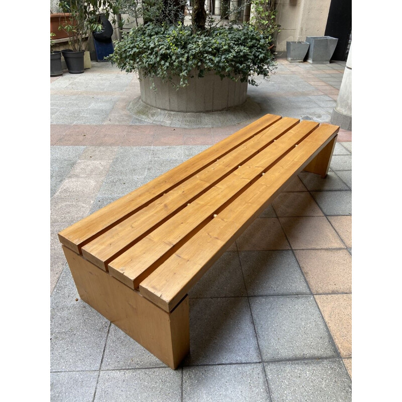 Vintage Bench 4 slats by Charlotte Perriand 1974s