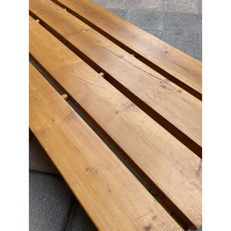 Vintage Bench 4 slats by Charlotte Perriand 1974s