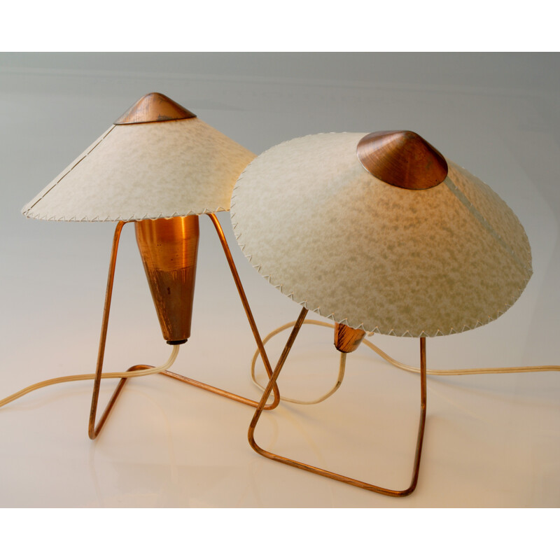 Pair of mid-century Okolo table lamps in parchment, Helena FRANTOVÁ - 1950s