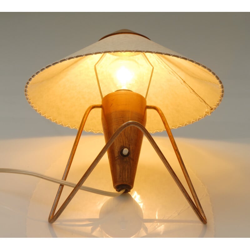 Paire de lampes de table vintage Okolo en parchemin, Helena FRANTOVÁ - 1950