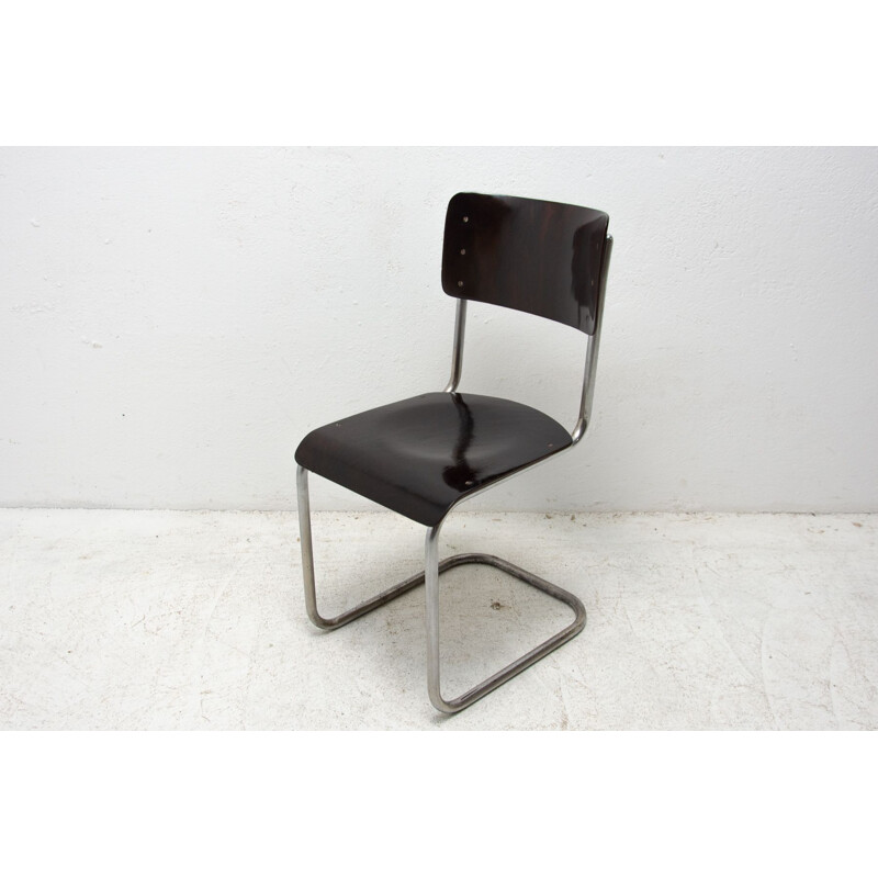 Sedia vintage Bauhaus S43 di Mart Stam, Cecoslovacchia 1930