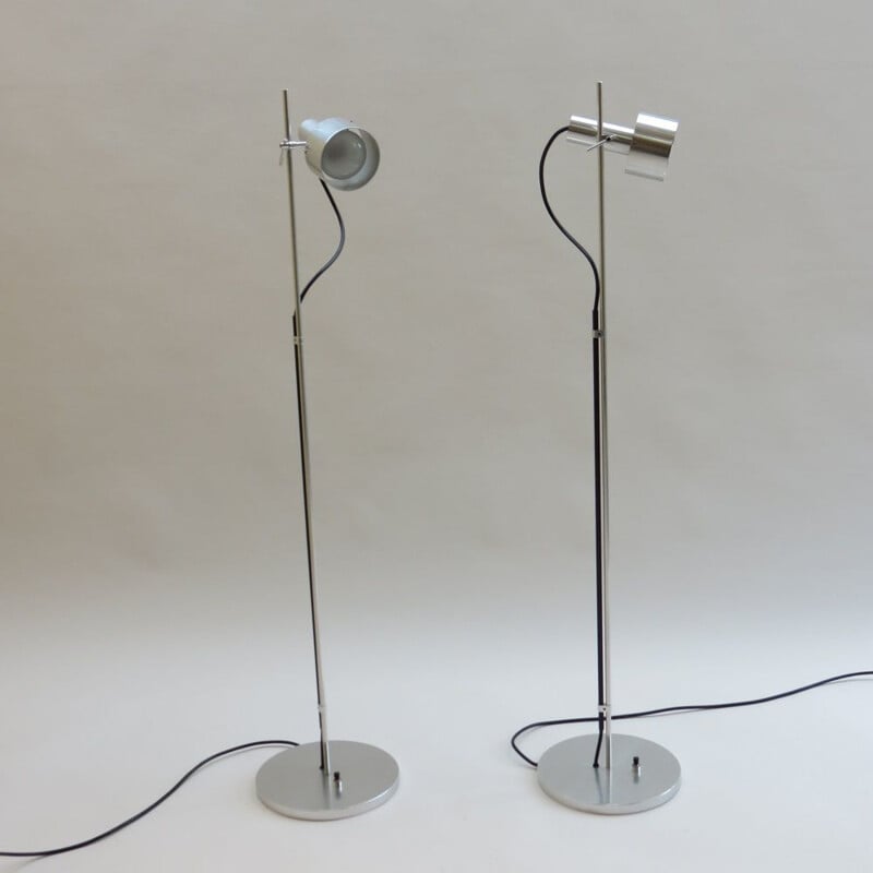 Vintage Aluminium Floor Spot Lamps by Peter Nelson & Architectural Lighting Ltd 1960s