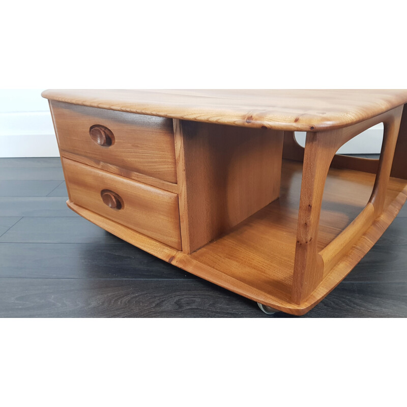 Vintage Ercol Pandora's Box Coffee Table 1980s