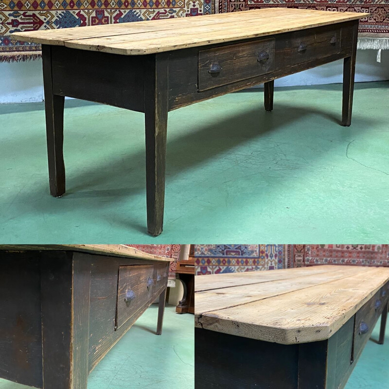 Large vintage industrial console table