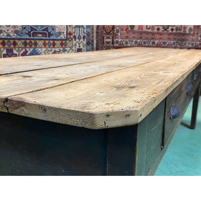 Large vintage industrial console table