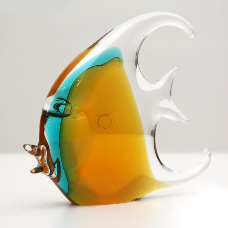 Vintage Fish in colored Murano glass by Vincenzo Nason 1960s