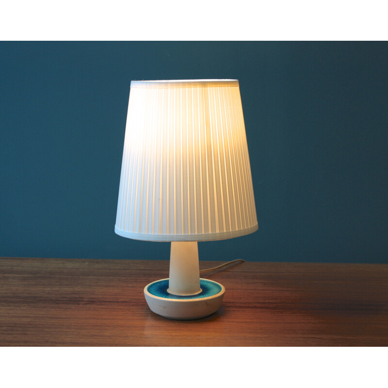 Small Soholm Stentoj table lamp in blue ceramic, Einar JOHANSEN - 1960s