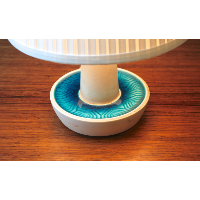 Small Soholm Stentoj table lamp in blue ceramic, Einar JOHANSEN - 1960s