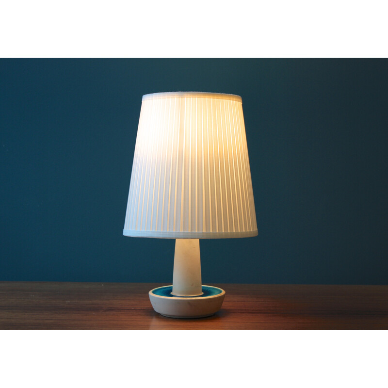 Small Soholm Stentoj table lamp in blue ceramic, Einar JOHANSEN - 1960s